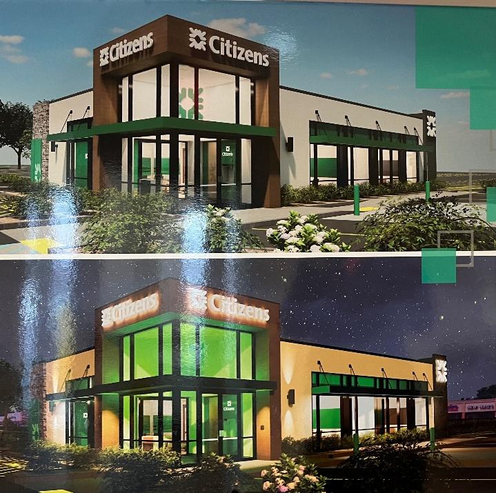 Citizens Bank rendering, now under construction in Irondequoit Plaza.